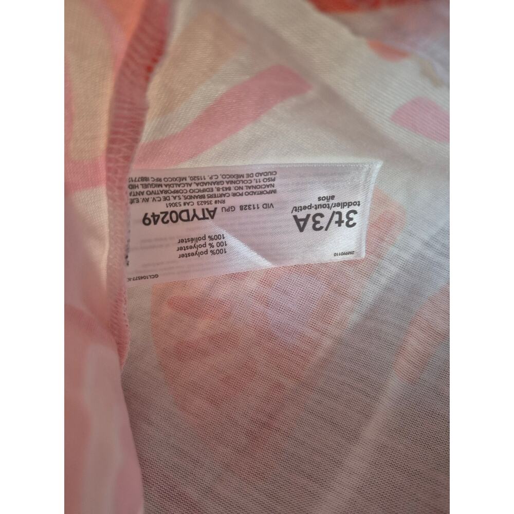 Carter's Shirt Girls Sized 3T Boho Rainbow Long Sleeve Crew Neck White Pink 8237 - Picture 3 of 7